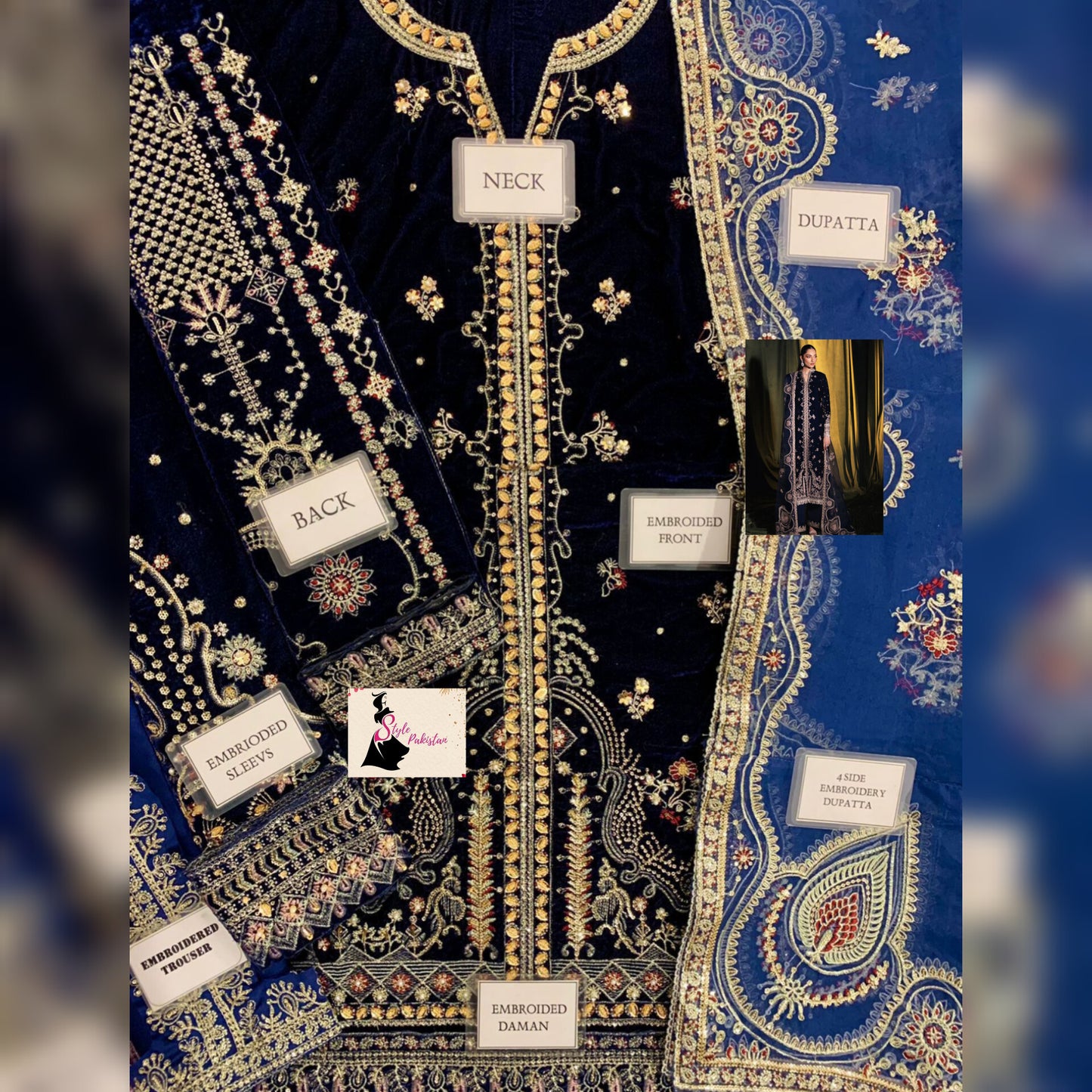 Qalamkar Velvet Fancy