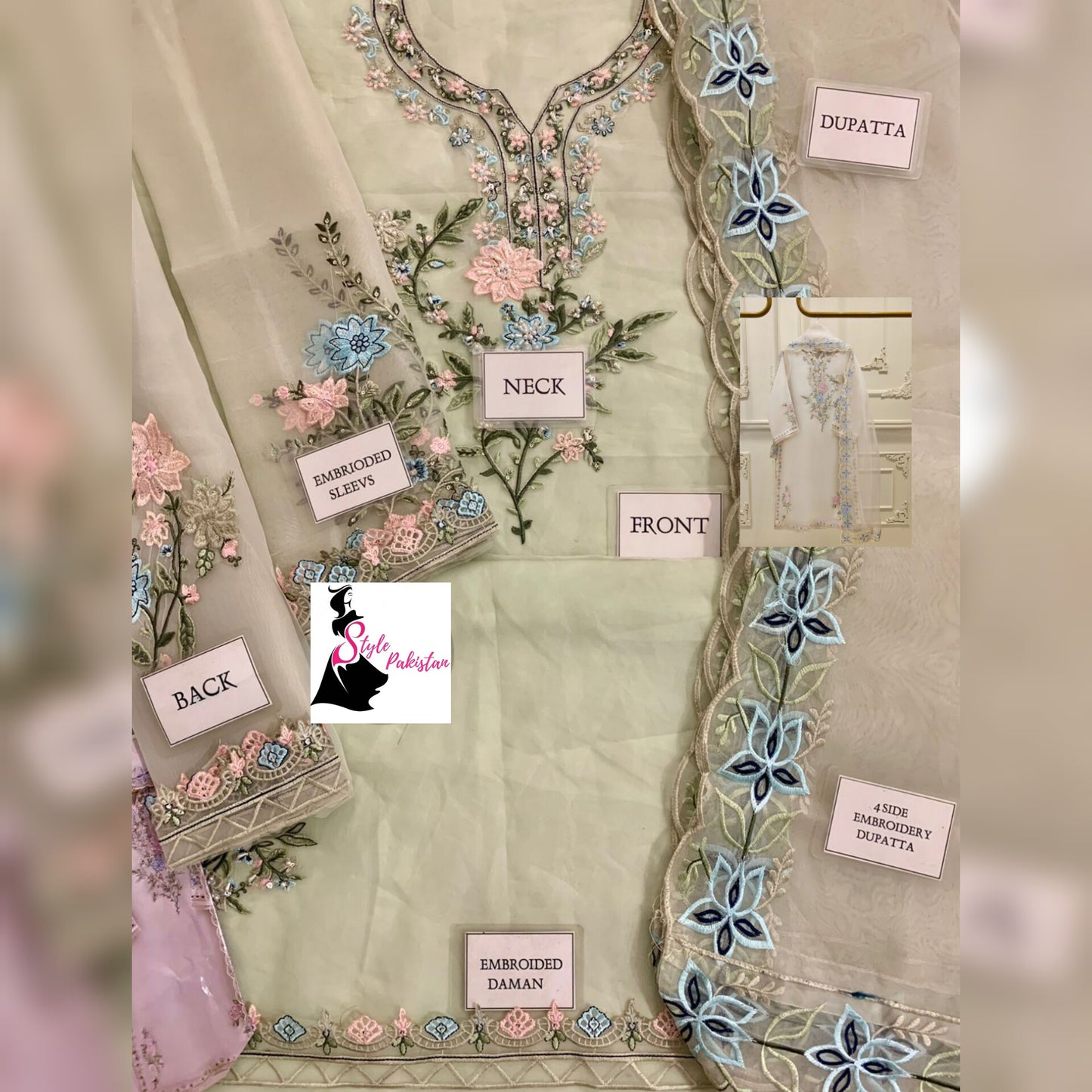 Agha Noor Organza Fancy