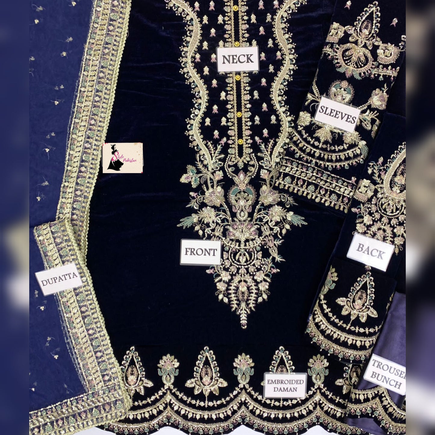 Afrozeh Velvet Fancy