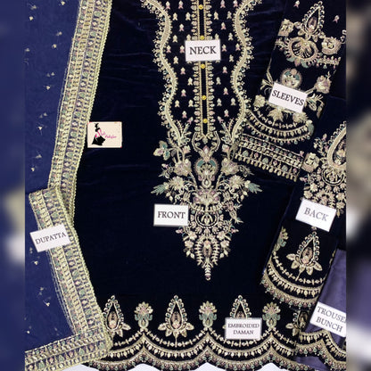 Afrozeh Velvet Fancy